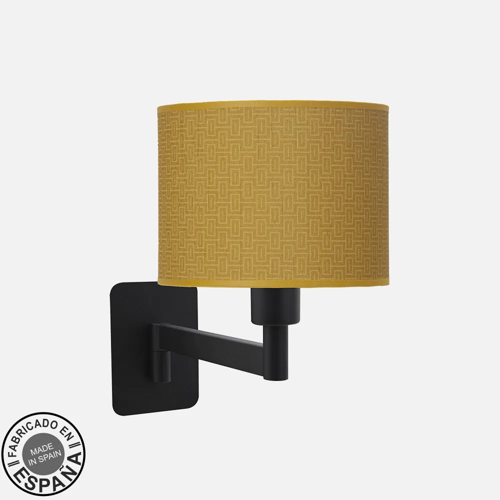 212461109 - Aplique Abatible Moda 1xe14 Negro/amarillo 26x17x28 Cm