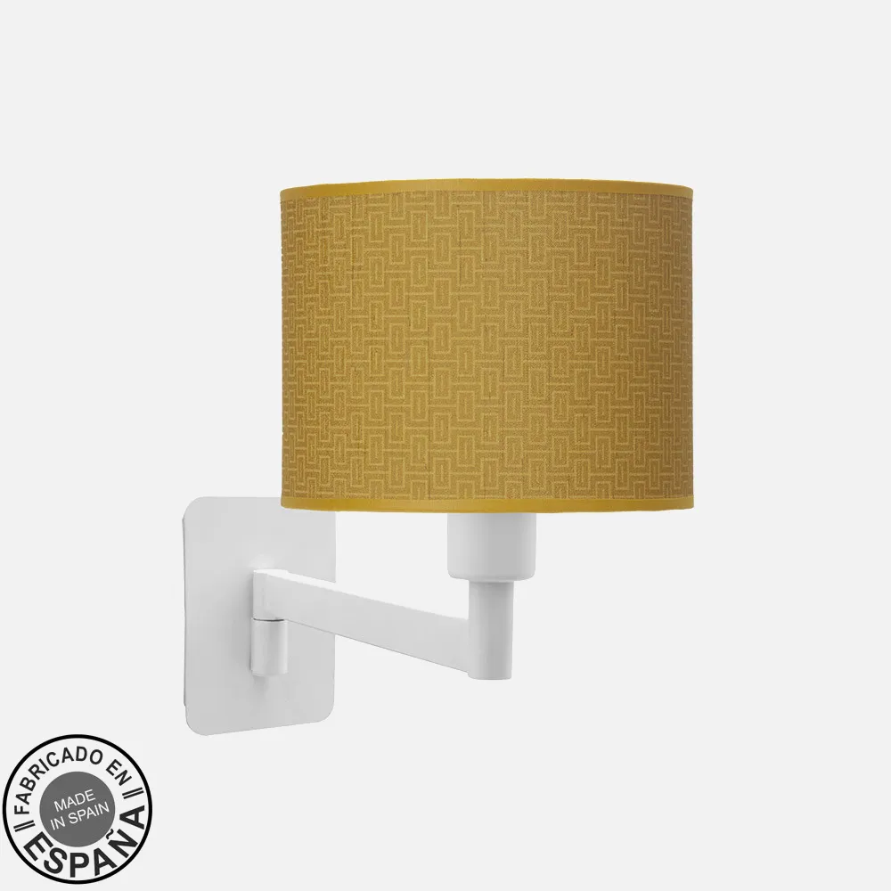 212461101 - Aplique Abatible Moda 1xe14 Blanco/amarillo 26x17x28 Cm