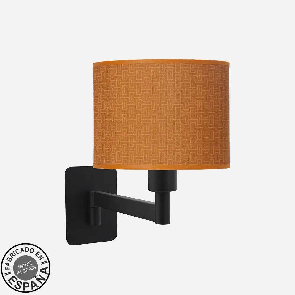 212461099 - Aplique Abatible Moda 1xe14 Negro/naranja 26x17x28 Cm