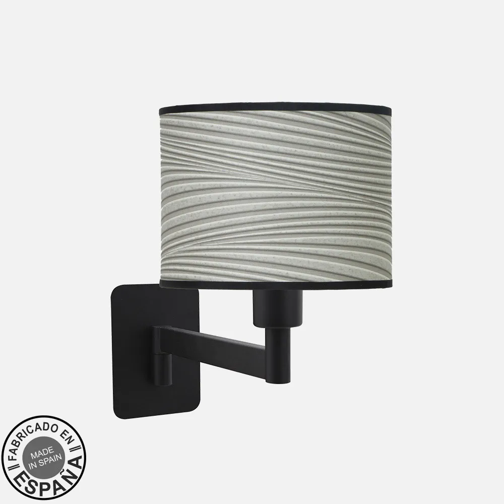 212461049 - Aplique Abatible Moda 1xe14 Negro/surco Gris 26x17x28 Cm