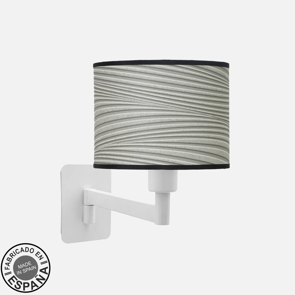 212461041 - Aplique Abatible Moda 1xe14 Blanco/surco Gris 26x17x28 Cm
