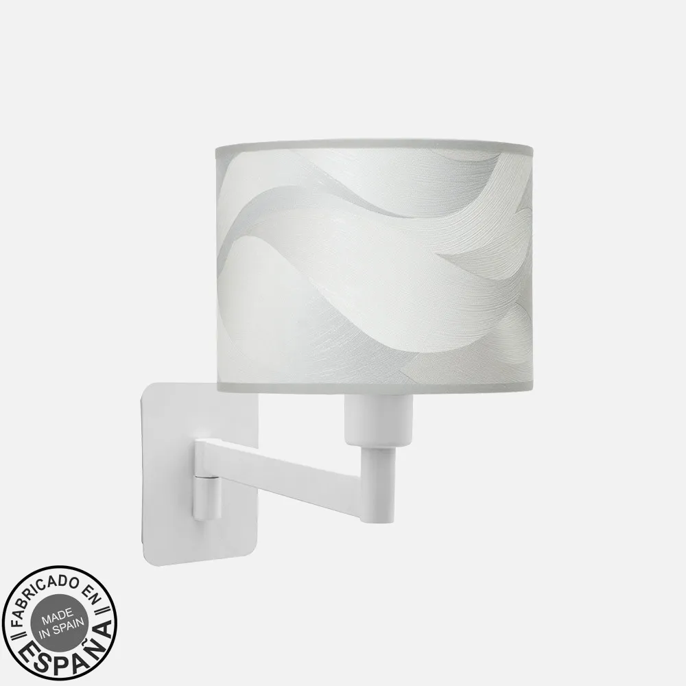 212461031 - Tilting wall light Moda 1xe14 White/grey wave 26x17x28 Cm
