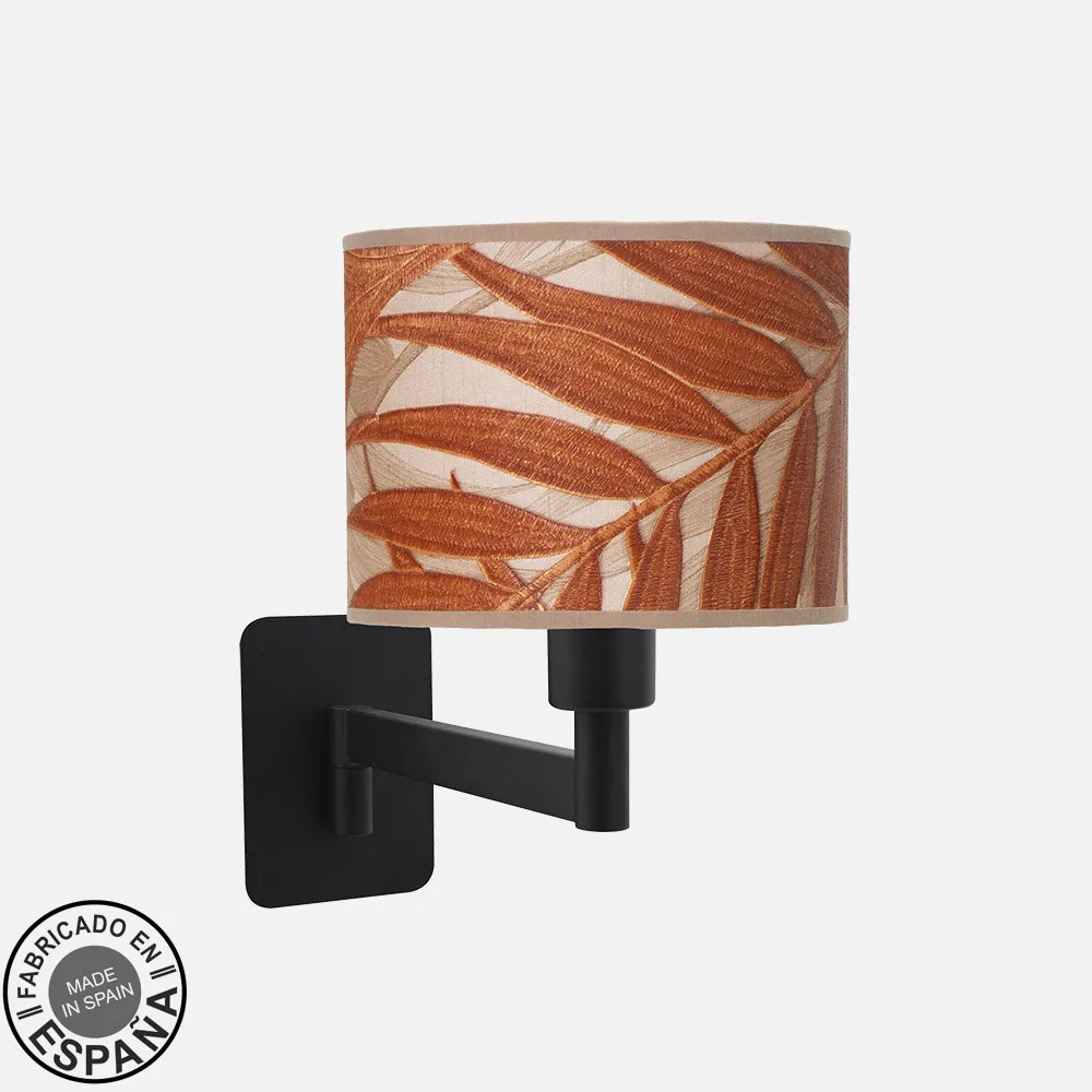 212461029 - Tilting wall light Moda 1xe14 Black/rust leaf 26x17x28 Cm