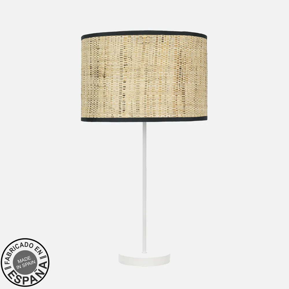 212471071 - Sobremesa Alto Moda 1xe27 Blanco/cañizo Oscuro 63x30x30 Cm