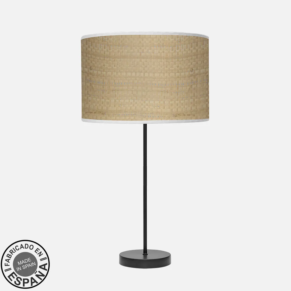 212471069 - Sobremesa Alto Moda 1xe27 Negro/cañizo Claro 63x30x30 Cm