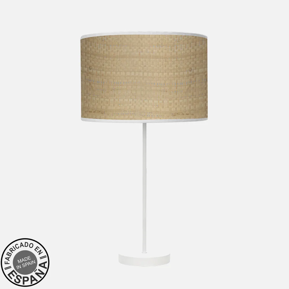 212471061 - Sobremesa Alto Moda 1xe27 Blanco/cañizo Claro 63x30x30 Cm