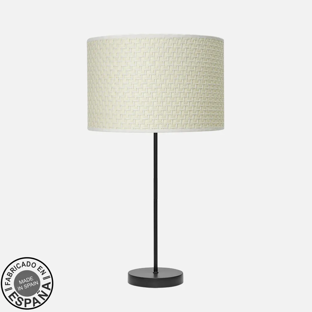 212471059 - Sobremesa Alto Moda 1xe27 Negro/cañizo Blanco 63x30x30 Cm
