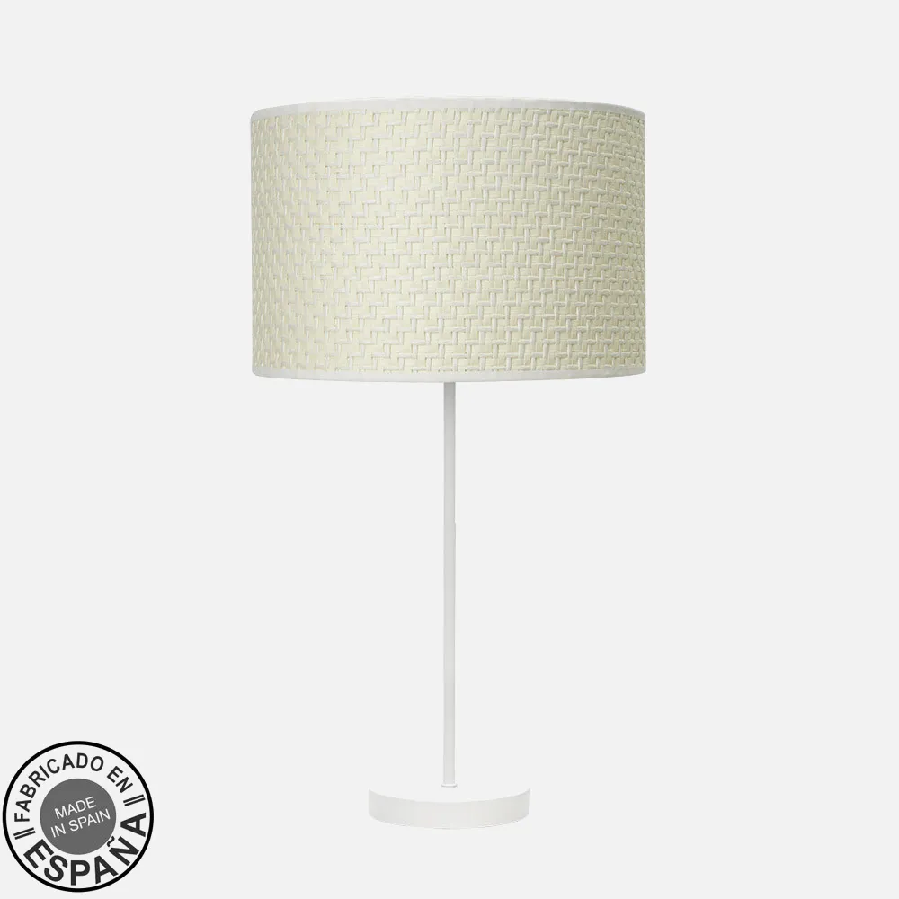 212471051 - Sobremesa Alto Moda 1xe27 Blanco/cañizo Blanco 63x30x30 Cm