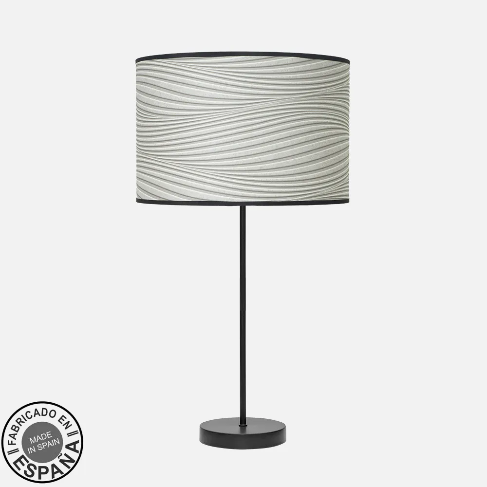 212471049 - Sobremesa Alto Moda 1xe27 Negro/surco Gris 63x30x 30 Cm
