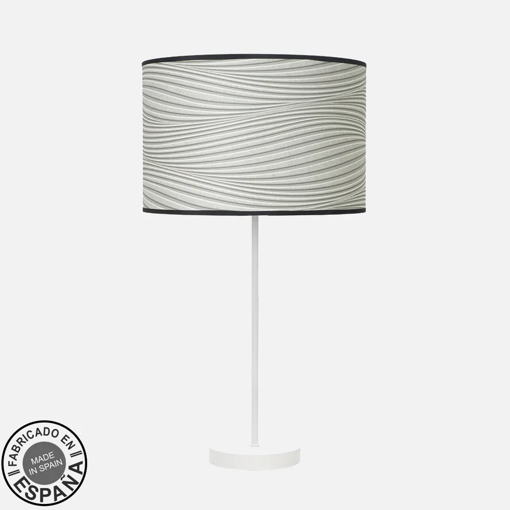 212471041 - Sobremesa Alto Moda 1xe27 Blanco/surco Gris 63x30x30 Cm