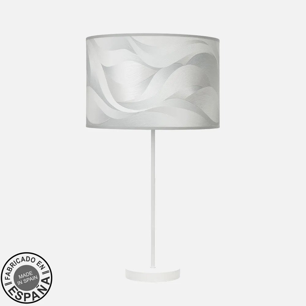 212471031 - Sobremesa Alto Moda 1xe27 Blanco/ola Gris 63x30x30 Cm
