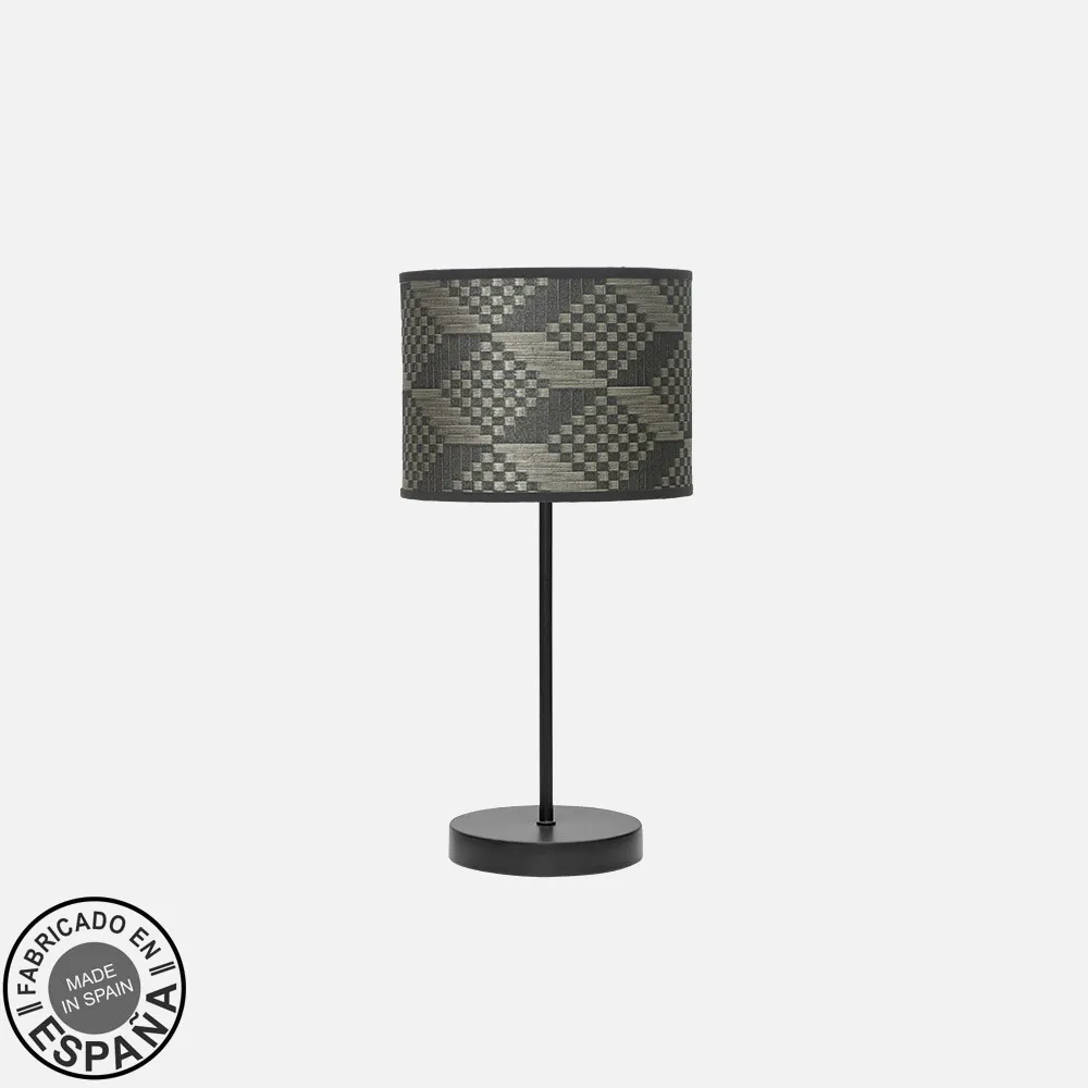 212470119 - Sobremesa Moda 1xe14 Negro/tetris Gris 42x17x17cm