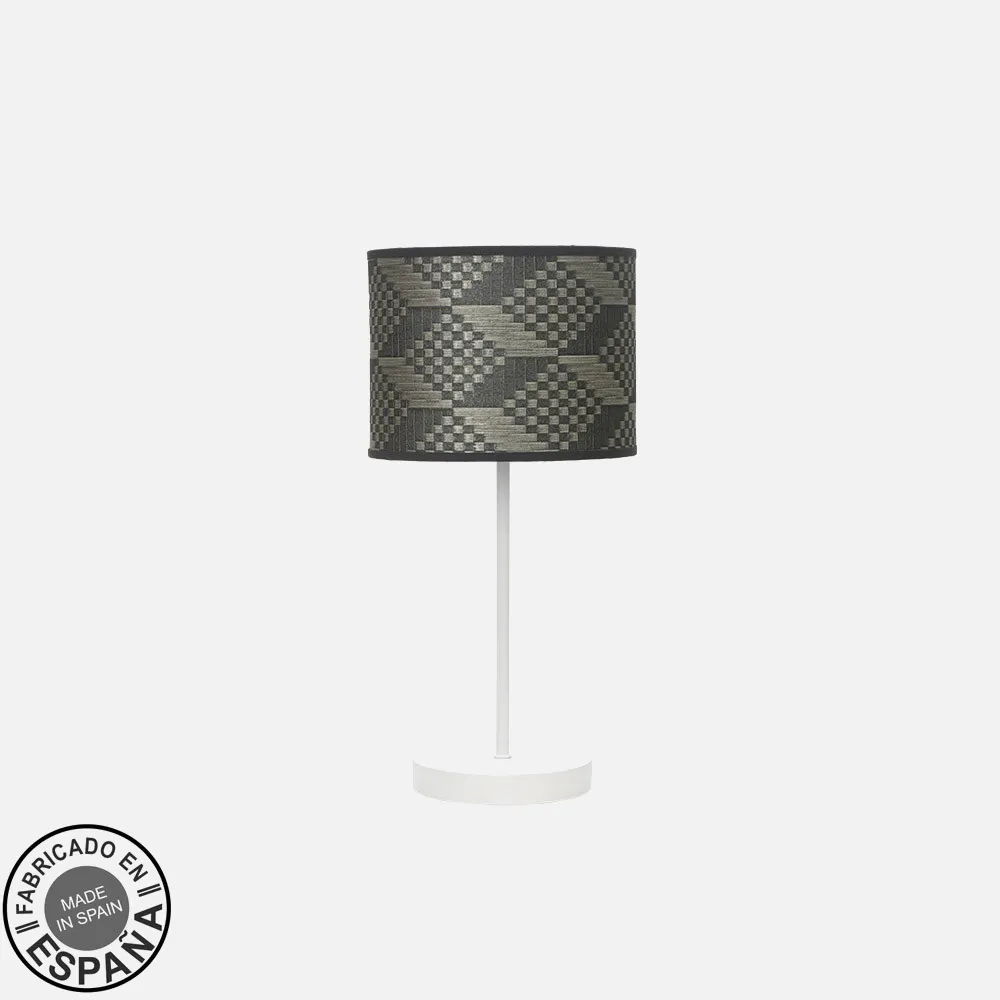 212470111 - Table lamp Moda 1xe14 White/tetris Grey 42x17x17cm