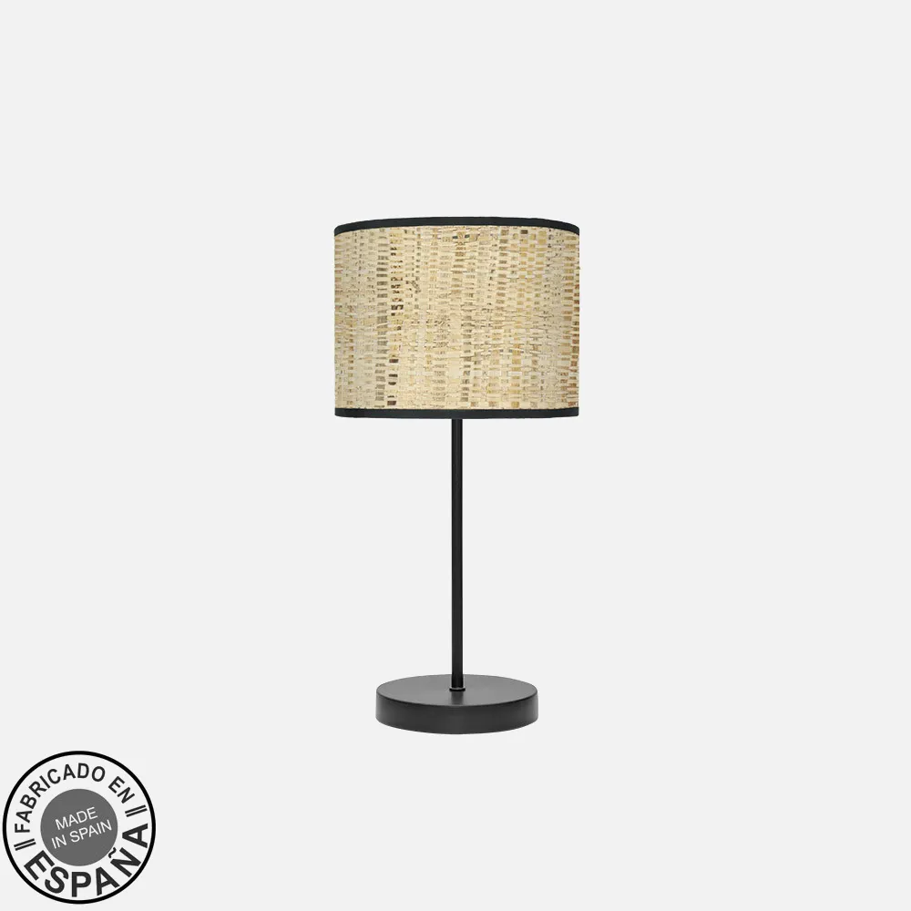 212470079 - Table lamp Fashion 1xe14 Black/cane Dark 42x17x 17 Cm