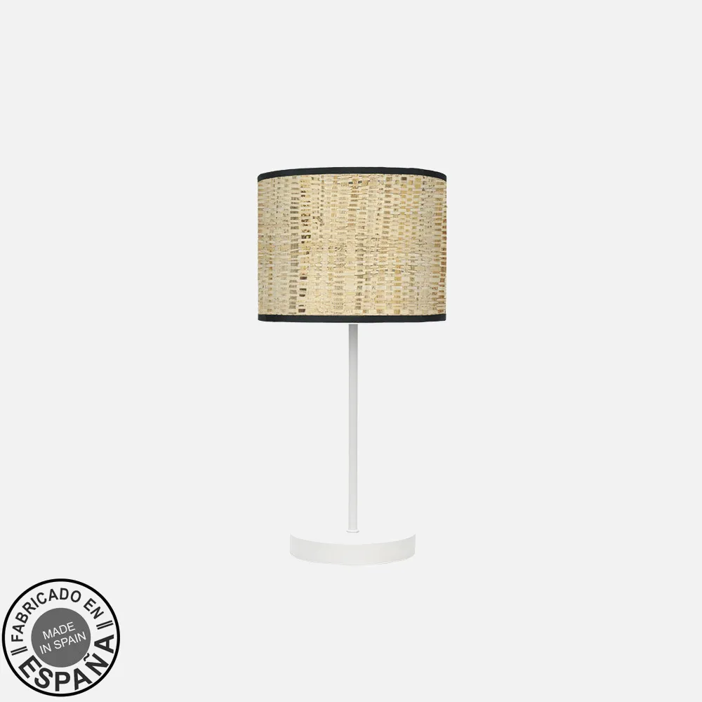 212470071 - Table lamp Fashion 1xe14 White/cane Dark 42x17x 17 Cm