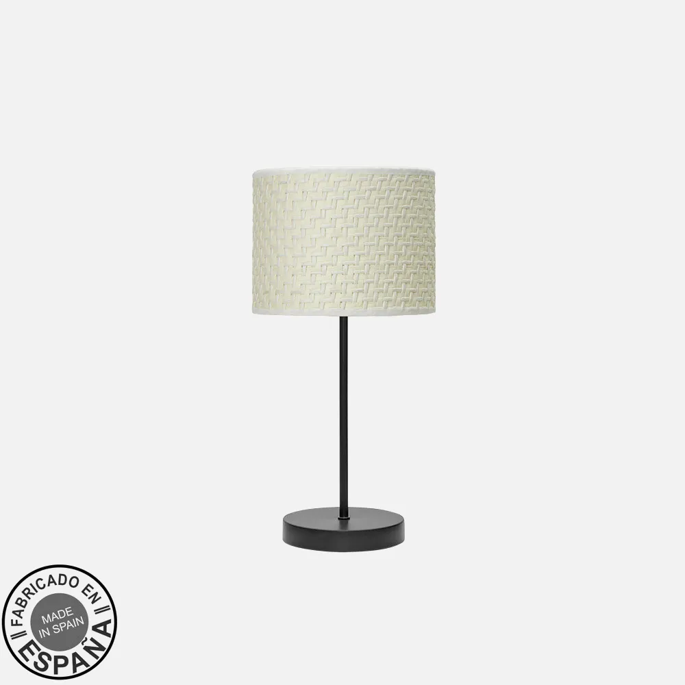 212470059 - Table lamp Fashion 1xe14 Black/cane White 42x17x17 Cm