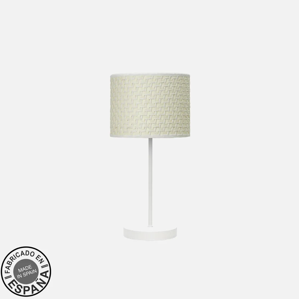 212470051 - Sobremesa Moda 1xe14 Blanco/cañizo Blanco 42x17x17 Cm