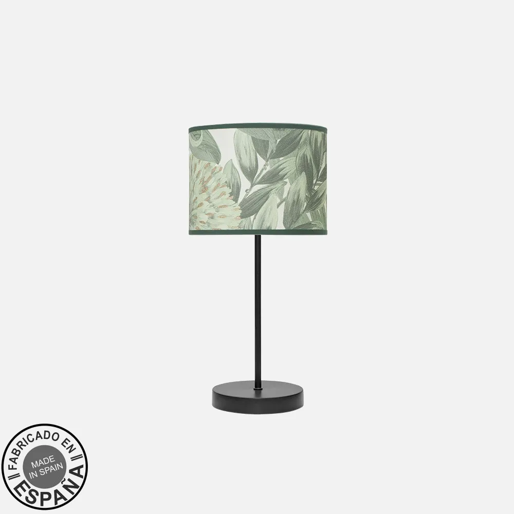 212470019 - Table Lamp Moda 1xe14 Black/Green Leaf 42x17x17cm