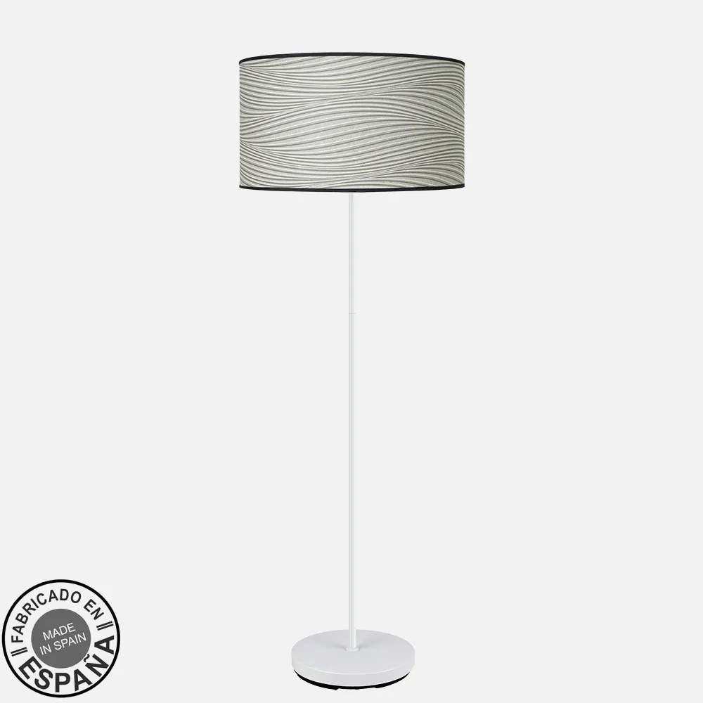 212441041 - Pie Salon Moda 1xe27 Blanco/surco Gris 163x40x40cm