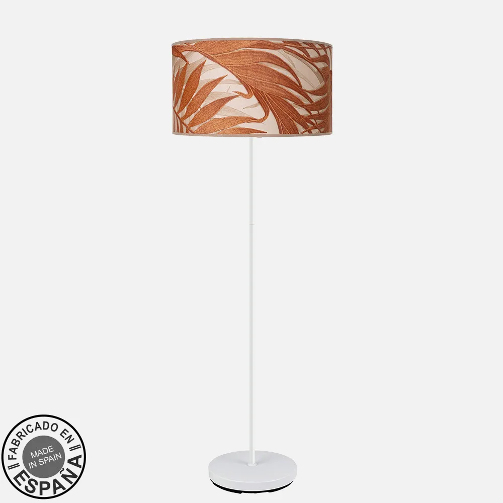 212441021 - Pie Salon Moda 1xe27 Blanco/hoja Caldera 163x40x40 Cm