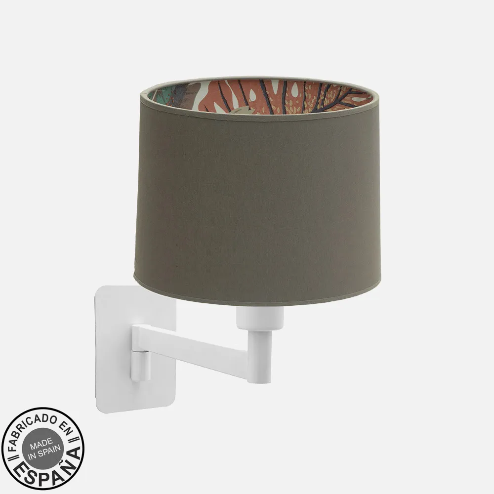 225161002 - Aplique Tunez 1xe14 Blanco/topo-estampado 26,5x22x30 Cm