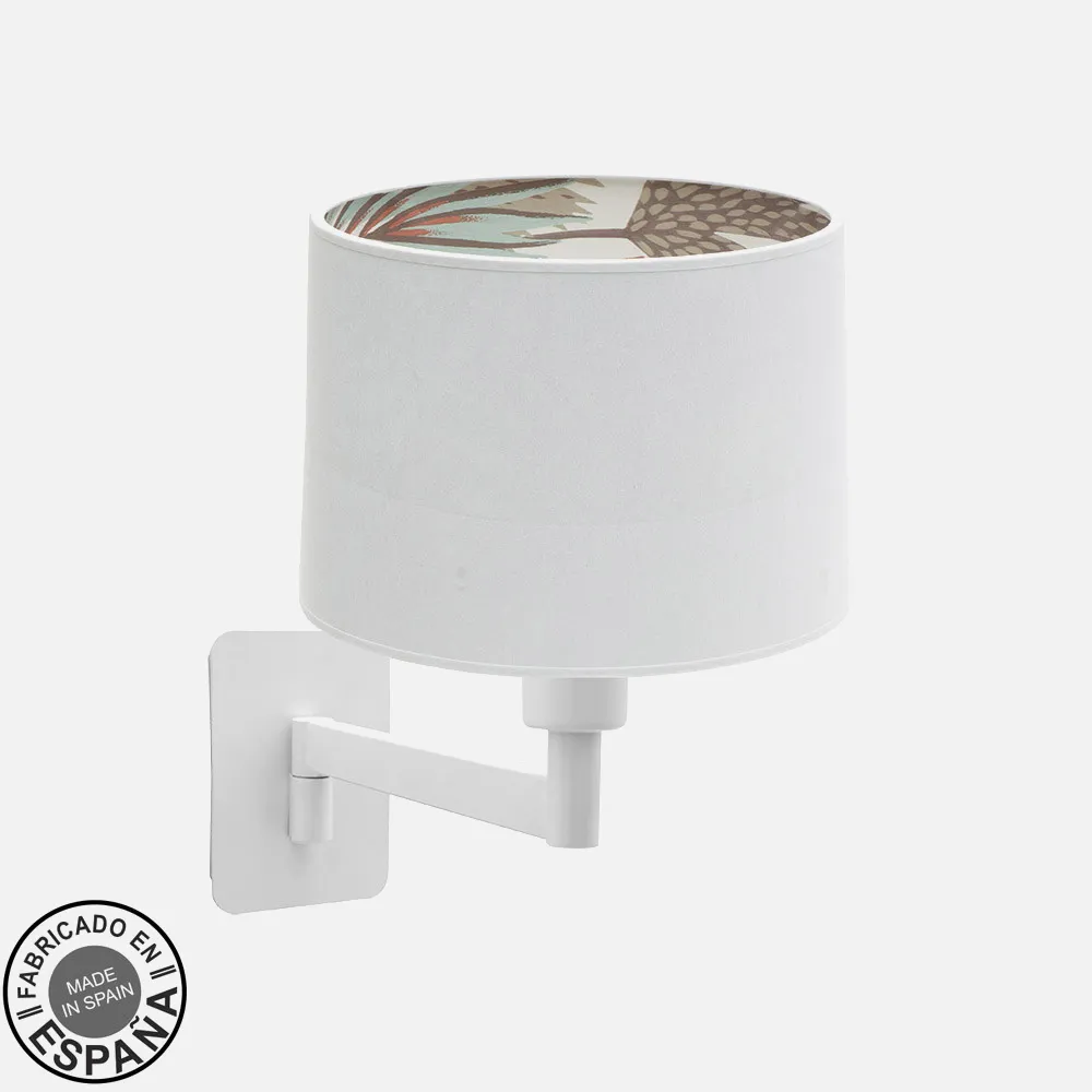 225161001 - Aplique Tunez 1xe14 Blanco/blanco-estampado Abatible 26,5x22x30cm