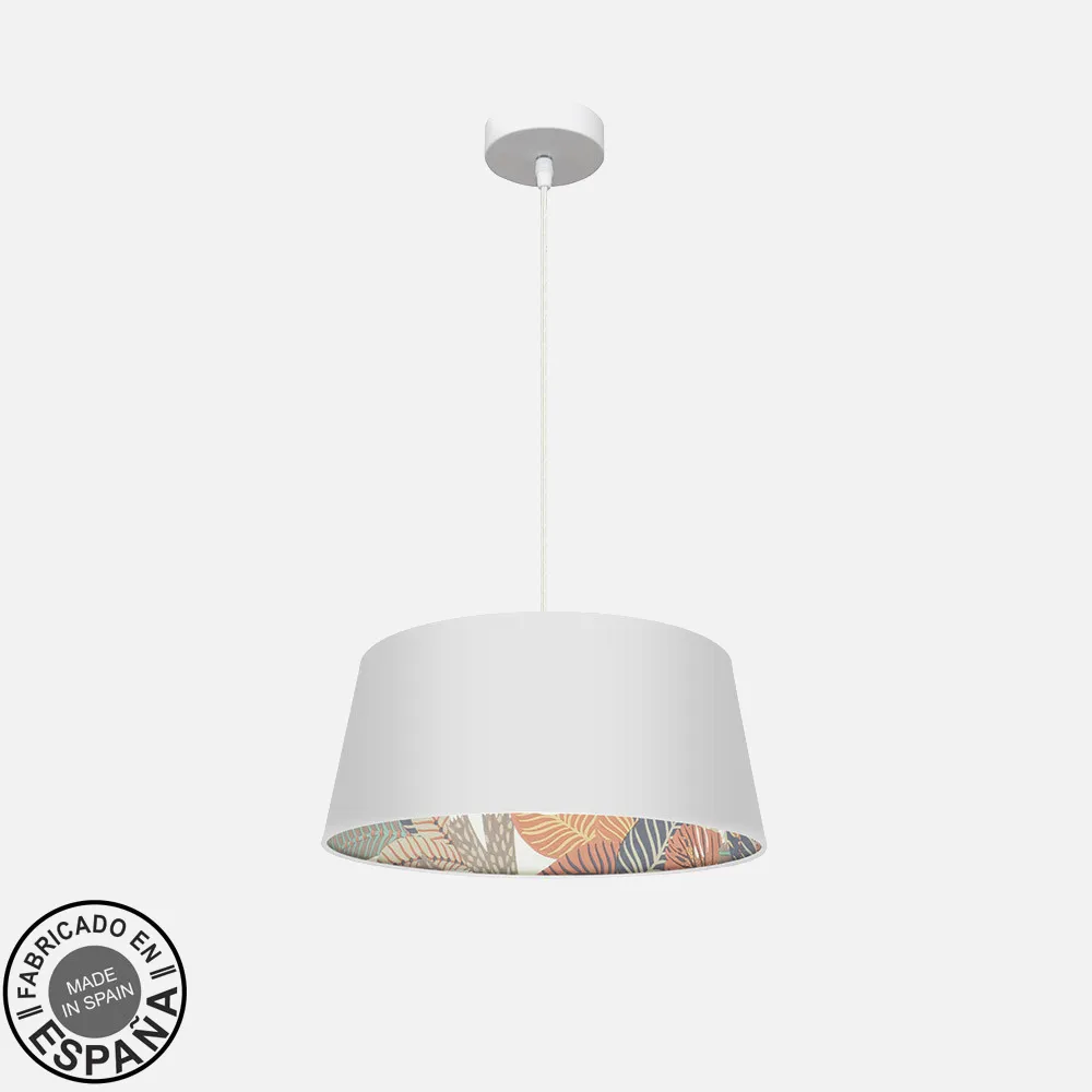 225194001 - Colgante 40d Tunez 1xe27 Blanco/blanco-estampado