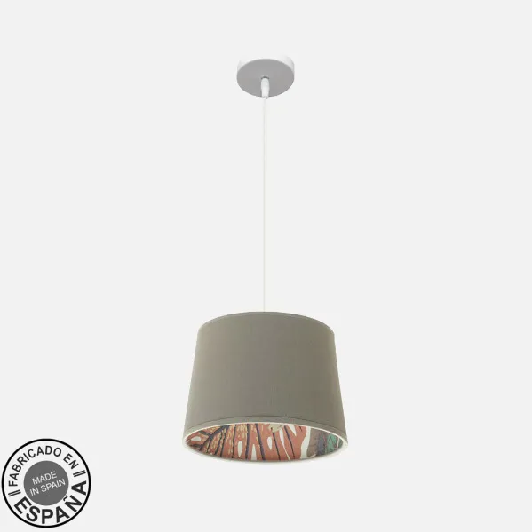 Colgante 30d Tunez 1xe27 Blanco/topo-estampado
