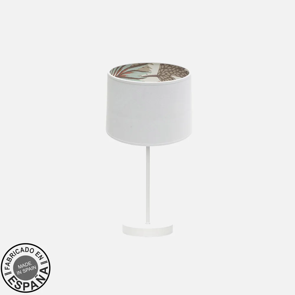 225171001 - Sobremesa Peq. Tunez 1xe14 Blanco/blanco-estampado