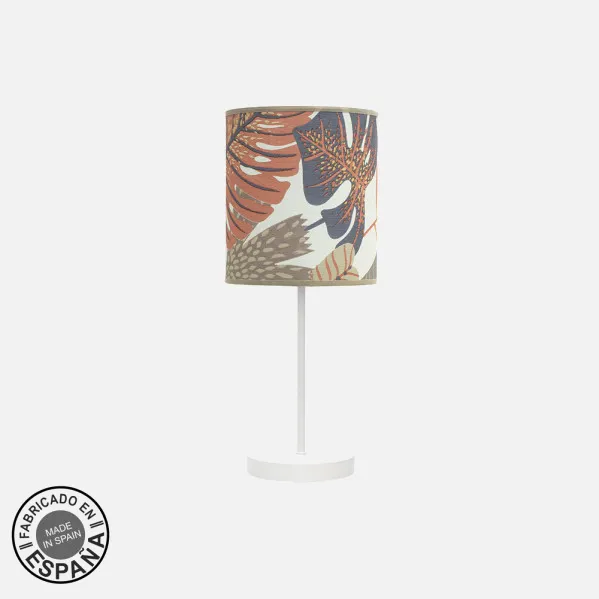 Sobremesa Pequeño Etiopia 1xe14 Blanco/estampado 47x16x16 Cm
