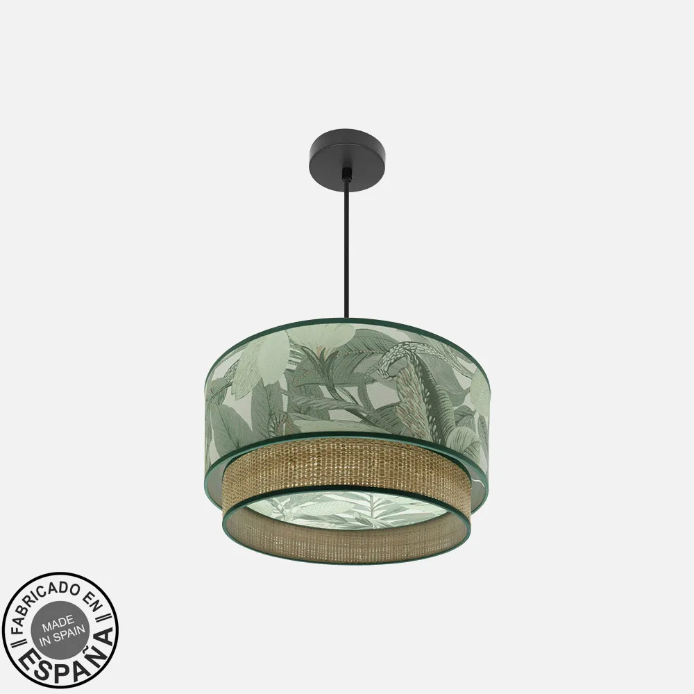 224994009 - Colgante Congo 40d 1xe27 Negro/verde-natural