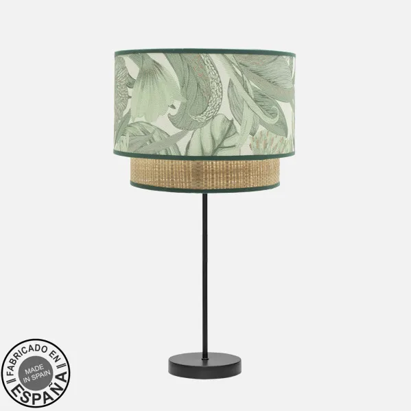 Sobremesa Grande Congo 1xe27 Negro/verde-natural 64x30x30 Cm