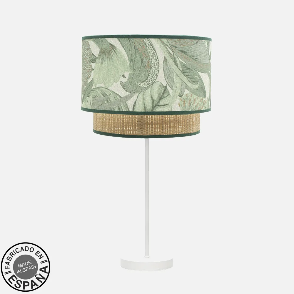 224971101 - Sobremesa Grande Congo 1xe27 Blanco/verde-natural 64x30x30 cm