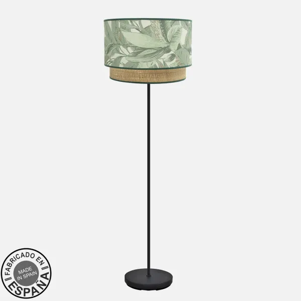 Pie Salon Congo 1xe27 Negro/verde-natural 170x40x40 cm