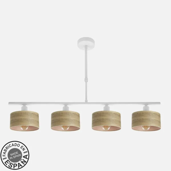 Lamp Gilda 4xe14 White/wood Clara Regx76x14 Cm