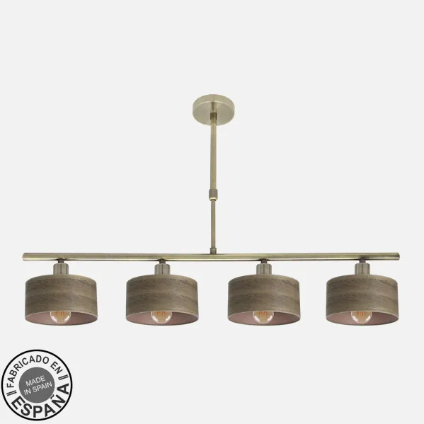 Lamp Gilda 4xe14 Leather/wood Dark Regx76x14 Cm
