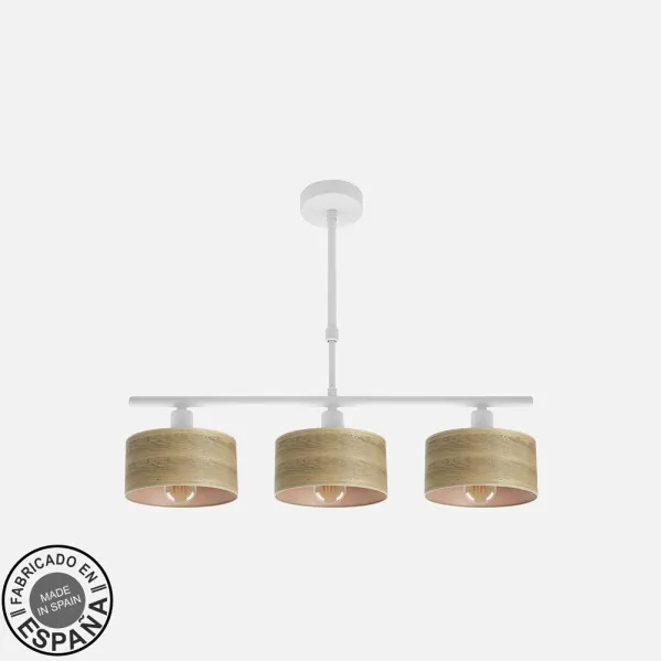 Lamp Gilda 3xe14 White/wood Clara Regx55x14 Cm