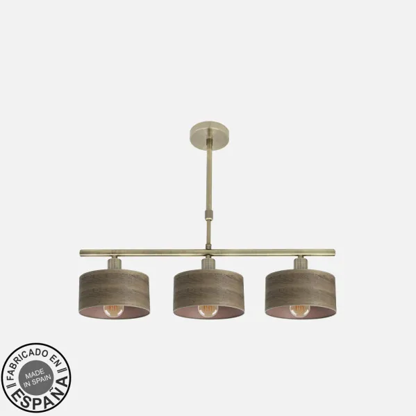 Lamp Gilda 3xe14 Leather/wood Dark Regx55x14 Cm