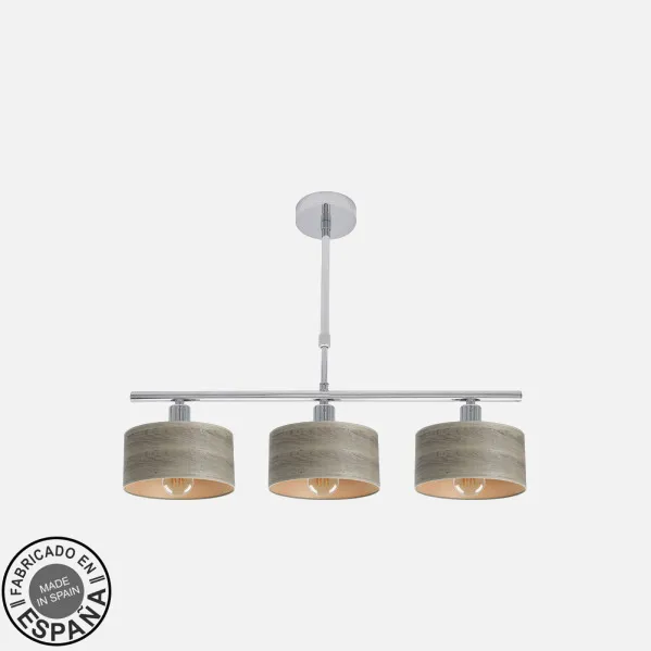 Lamp Gilda 3xe14 Chrome/wood Grey Regx55x14 Cm
