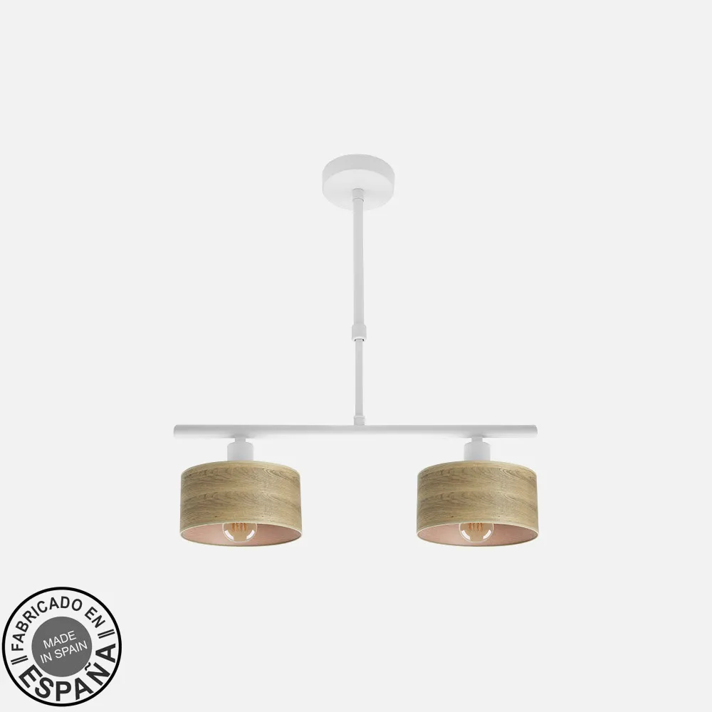 190352085 - Lamp Gilda 2xe14 White/wood Clara Regx43x14 Cm