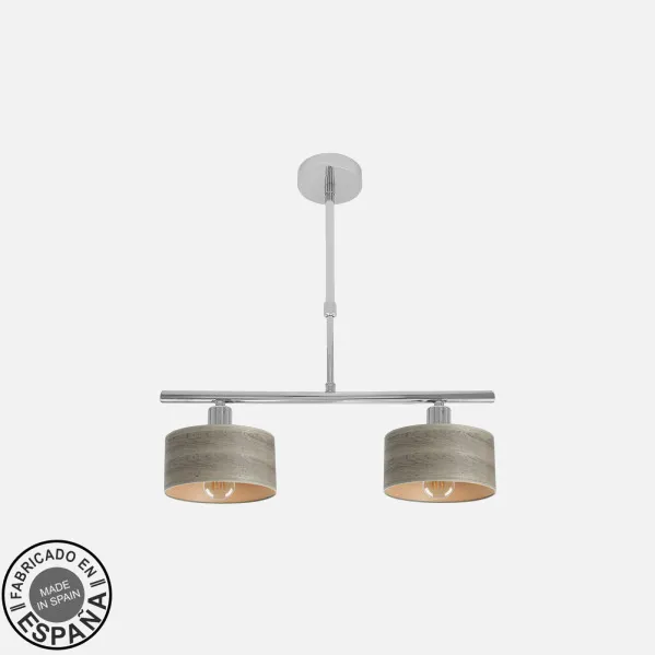 Lamp Gilda 2xe14 Chrome/wood Grey Regx43x14 Cm