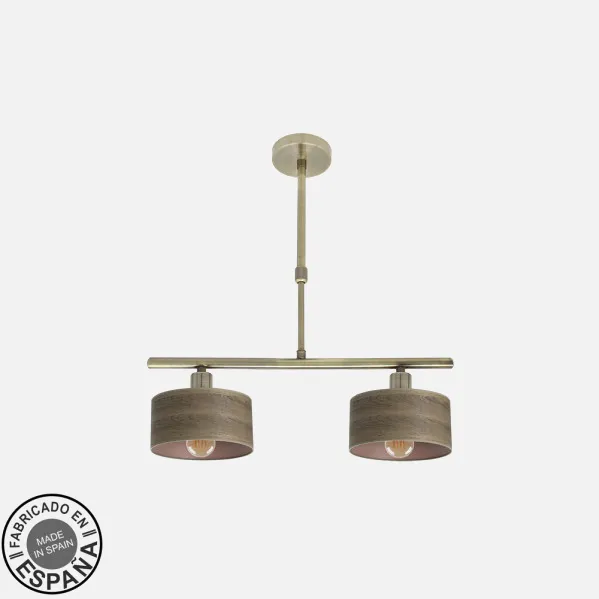 Lamp Gilda 2xe14 Leather/wood Dark Regx43x14 Cm