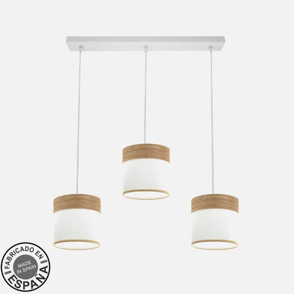 Batten light Cloe 3xe27 White/white-wood Clara Regx60x16 cm