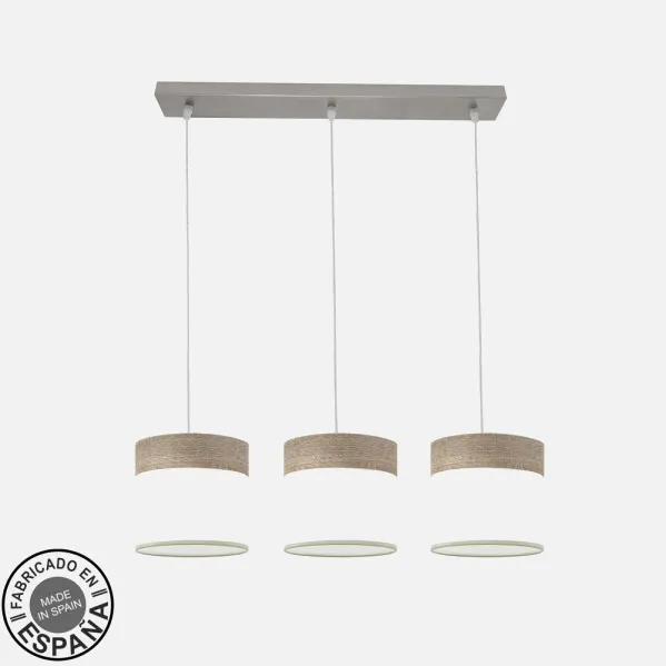 Batten light Cloe 3xe27 Nickel/white-wood Grey Regx60x16 cm