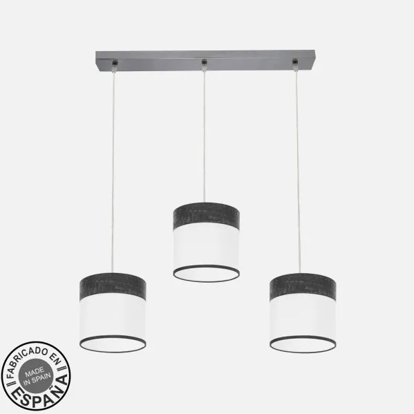 Batten light Cloe 3xe27 Chrome/white-wood Black Regx60x16 cm