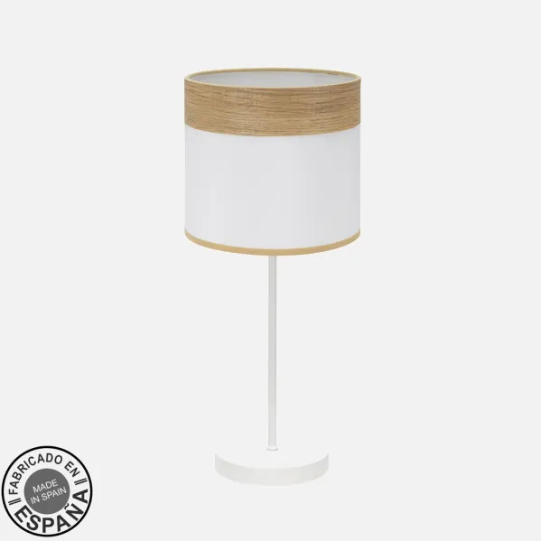Table lamp Cloe 1xe14 White/white-wood Clara 42x18x18 cm