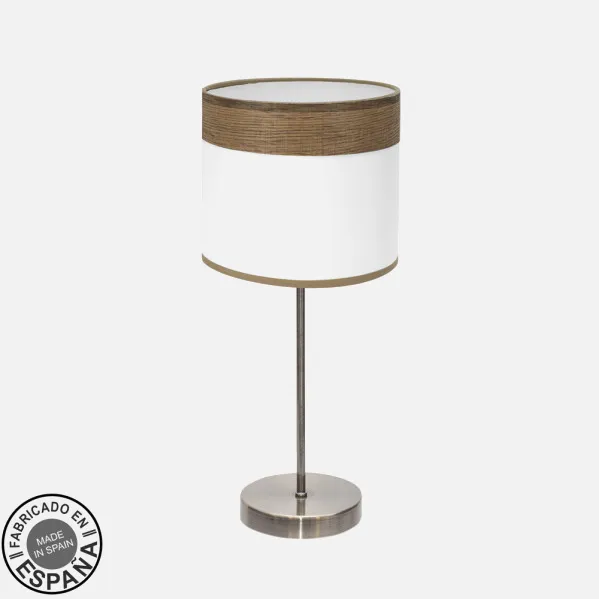 Table lamp Cloe 1xe14 Leather/white-wood Dark 42x18x18 cm