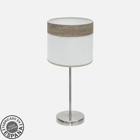 Table lamp Cloe 1xe14 Nickel/white-wood Grey 42x18x18 cm