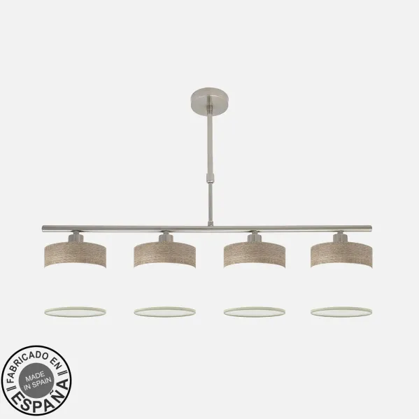 Lamp Cloe 4xe14 Nickel/white-wood Grey Regx75x14 cm