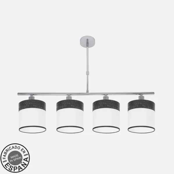 Lamp Cloe 4xe14 Chrome/white-wood Black Regx75x14 cm